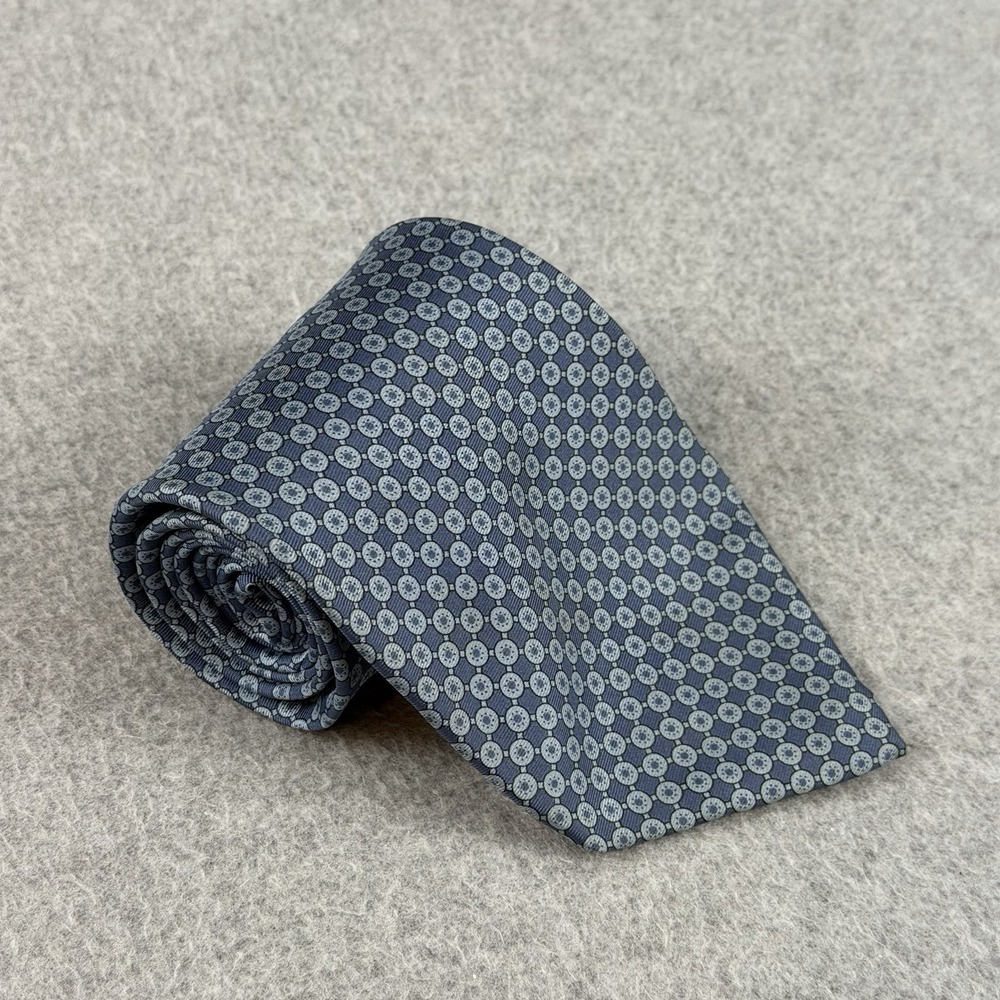 Vintage GAP 100% Silk Blue Geometric Circle Necktie Men's 58x4" Tie